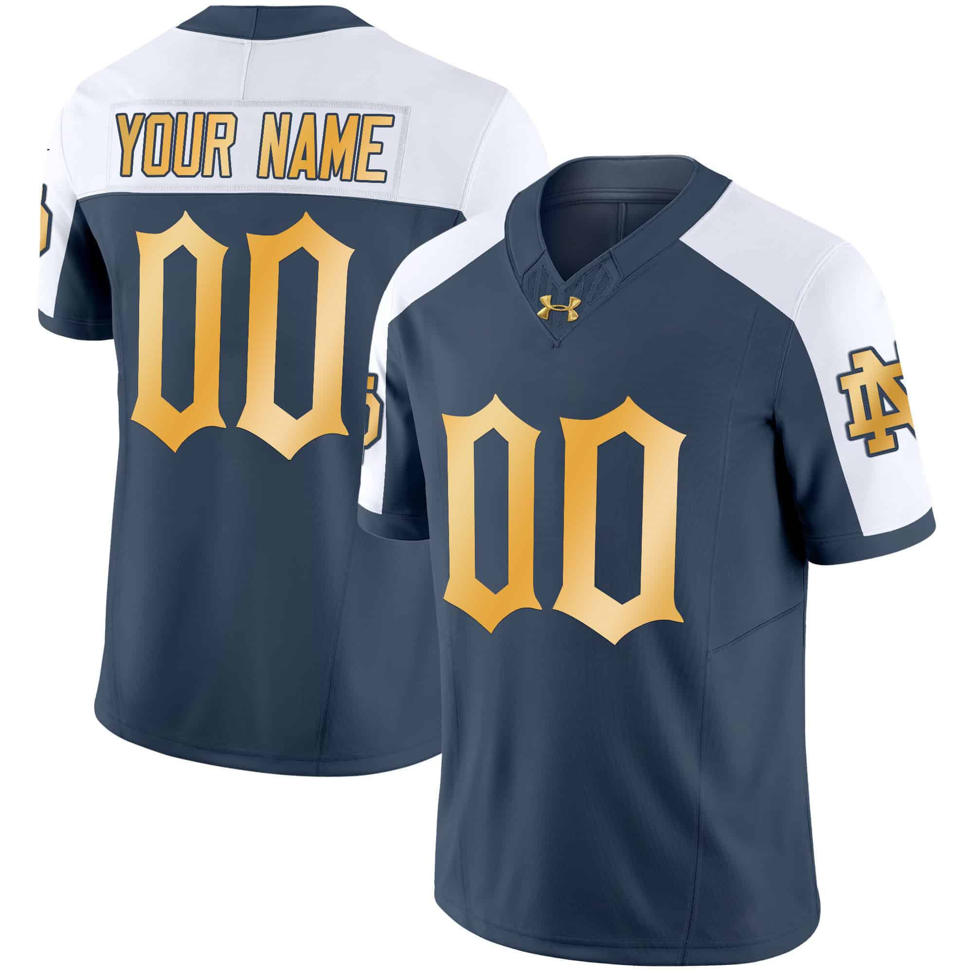 Men Notre Dame Fighting Irish Blue 2024 Vapor Limited Custrom NCAA Jersey style 1